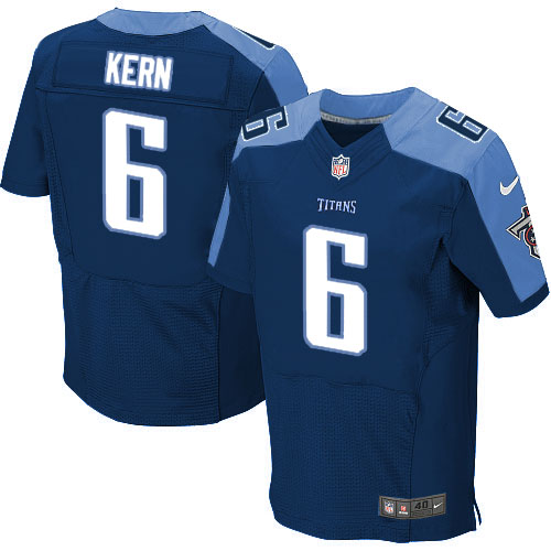 Men's Elite Brett Kern Nike Jersey Navy Blue Alternate - #6 NFL Tennessee Titans